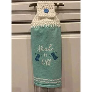 Crochet Top Kitchen Towel- Shake It Off (Salt And Pepper Shakers)